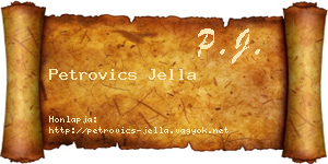 Petrovics Jella névjegykártya